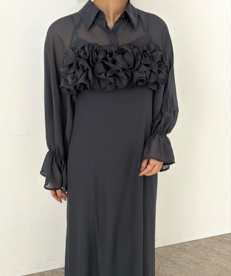 スーツ・フォーマル・ドレス Frill shirt layered dress M et.UNiVER