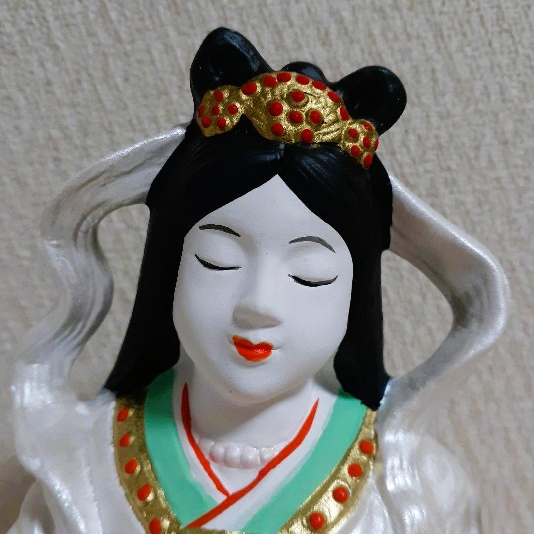 092　開運招福の縁起物！陶器製　笑門七福神　弁財天　特大 昭峰作