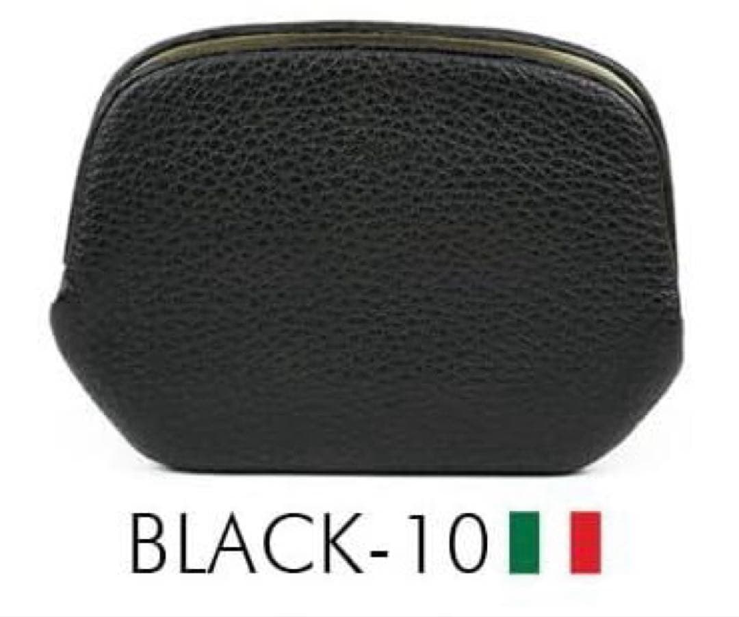 スタイリッシュ✨ 天溝がま口 黒 コンパクトウォレット ミニ財布 本革