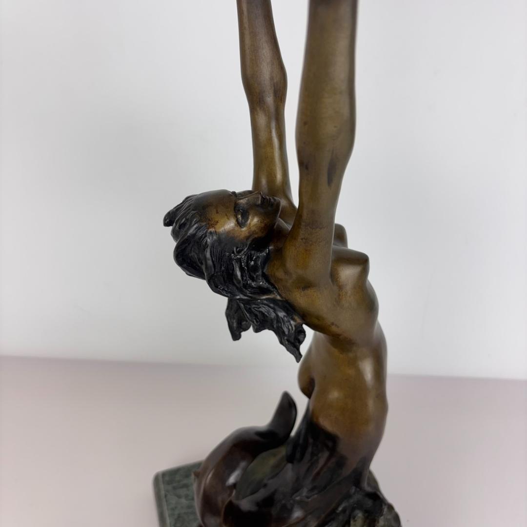 アンティーク ヴィンテージ イタリア製 ブロンズ像 ランプ 高さ約50㎝