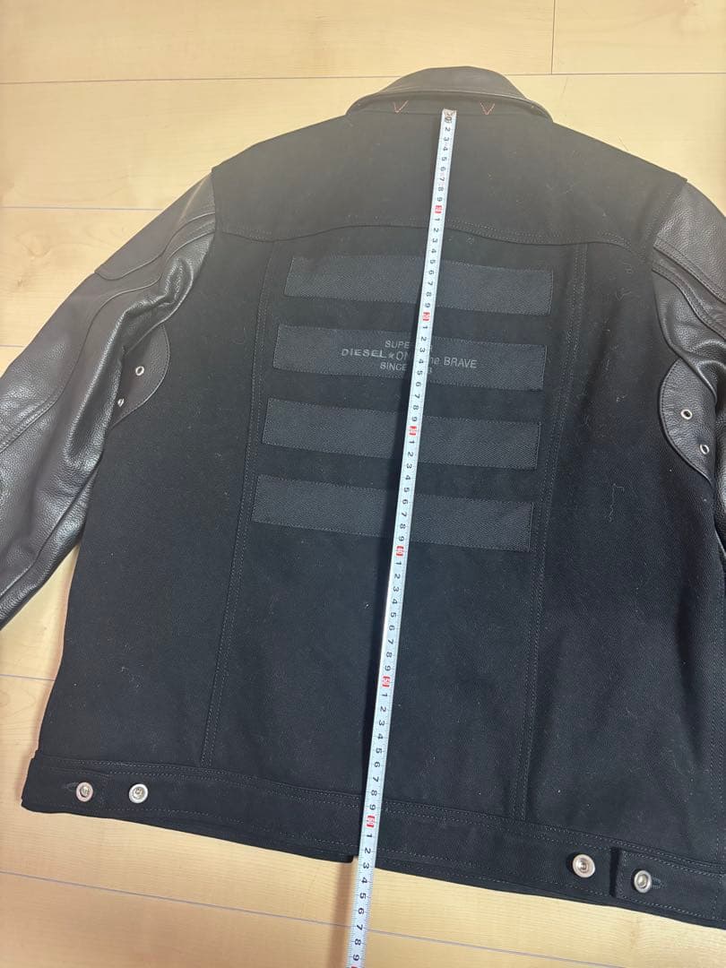 DIESEL ディーゼル　袖レザー 切替　スタジャン　レイヤード
