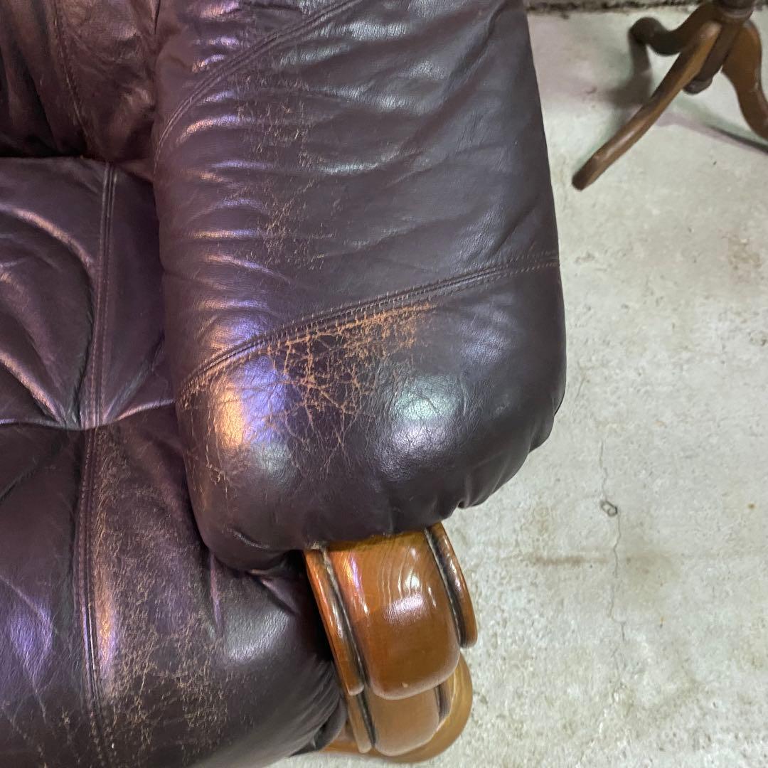 ドイツ製　ヴィンテージ　シングルソファ　本革　カントリー