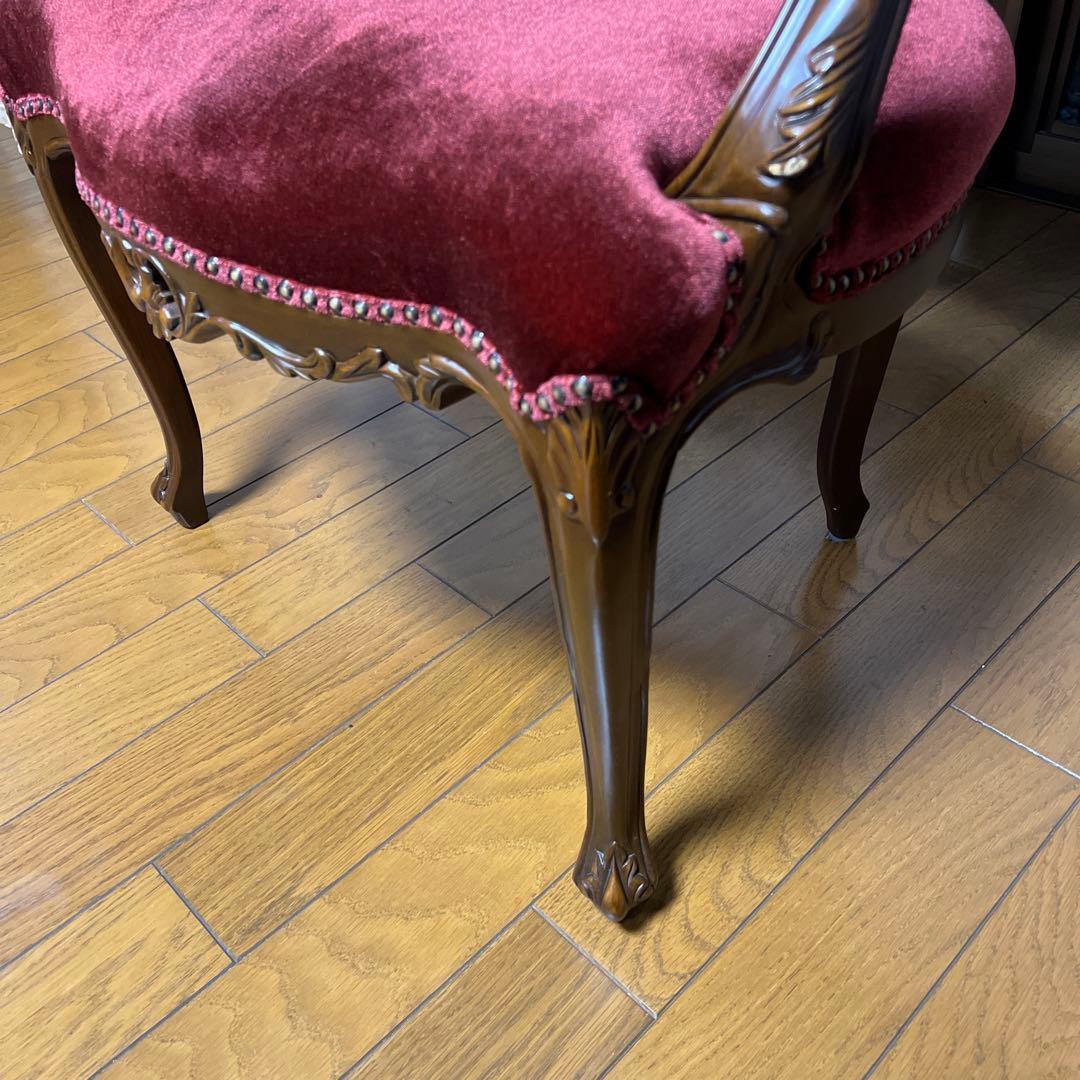 クラシック赤ベルベットダイニングチェア②