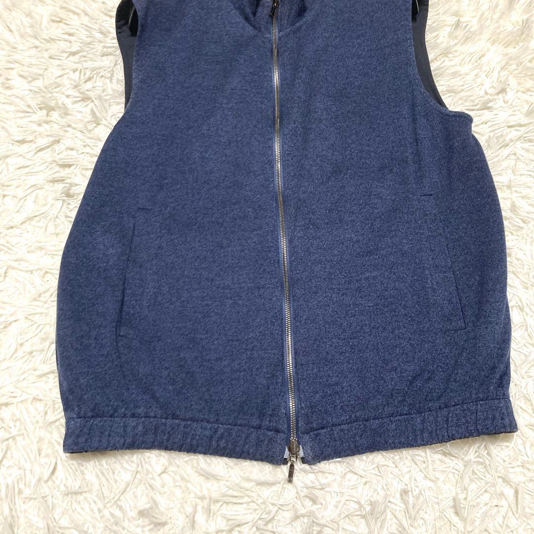 極美品✨【最高傑作 ロロピアーナ】リバーシブルベスト　S 黒　紺　シルク　刻印