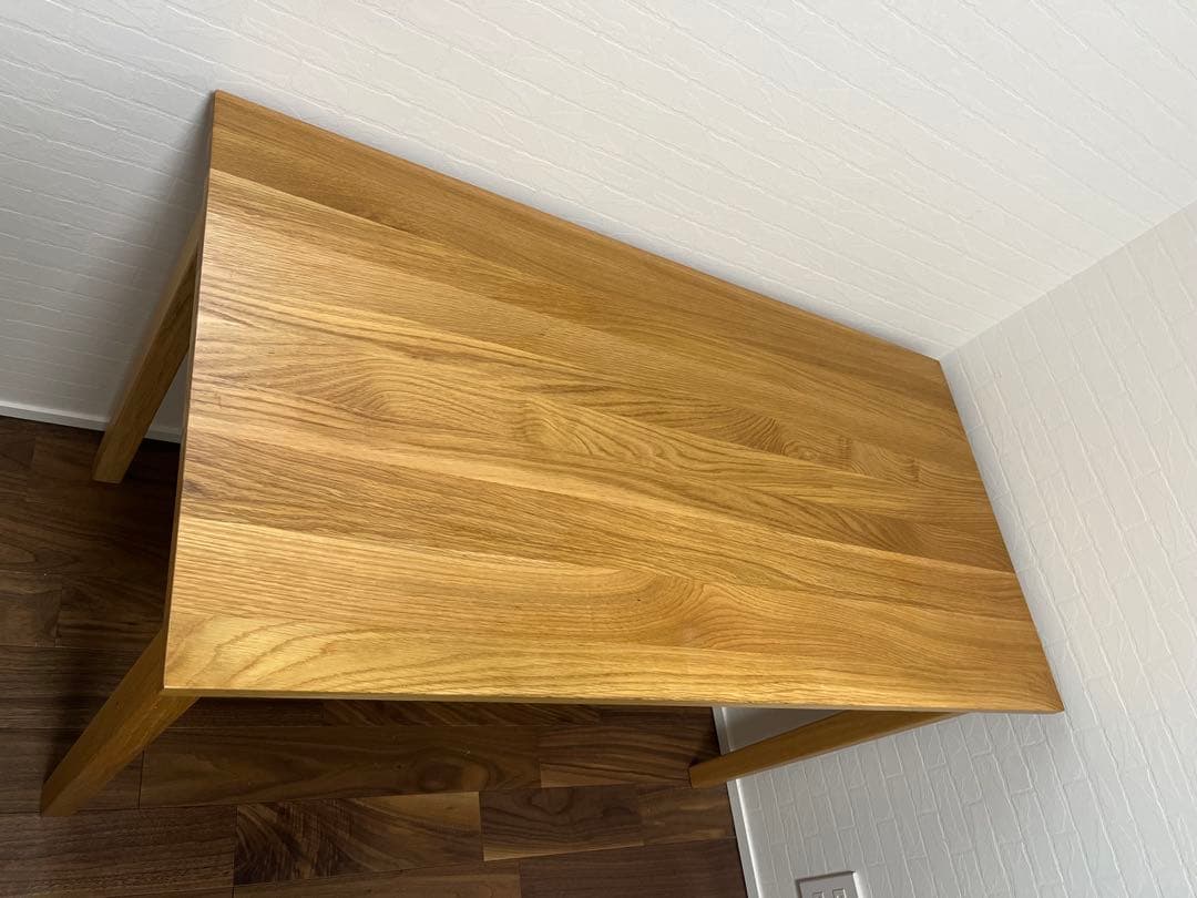 無印良品　無垢材デスク（引出付）オーク材