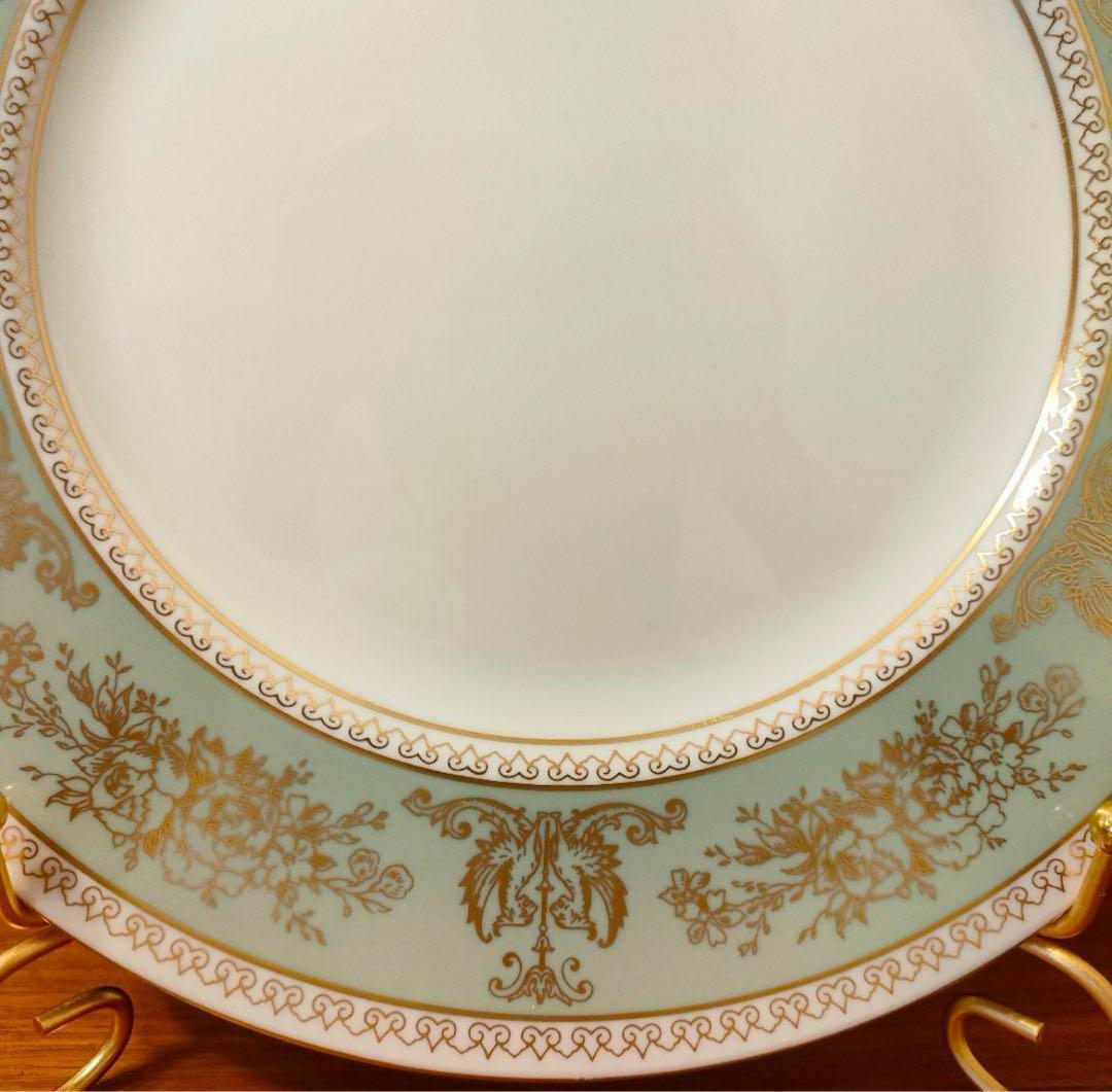 ウェッジウッド ディナープレート フロレンティーン セージグリーン 黒壺 美品