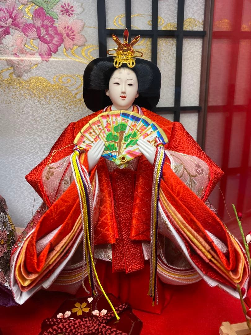 東京久月　雛人形　立親王アクリルケース飾り・間口約４２×奥行約２８×高さ約４３㎝