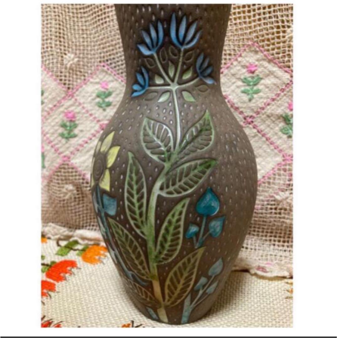 《レア！》 ウプサラエクビー マリシムルソン 【青と黄色のお花　フラワーベース】