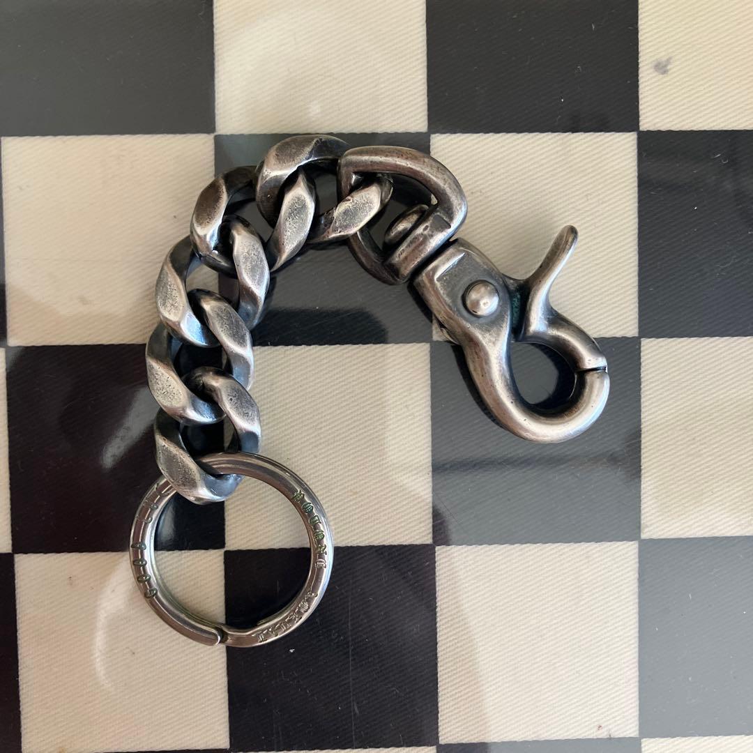 ブラス製　シルバー925メッキ　キーチェーン　新品未使用！二重キーリング付き