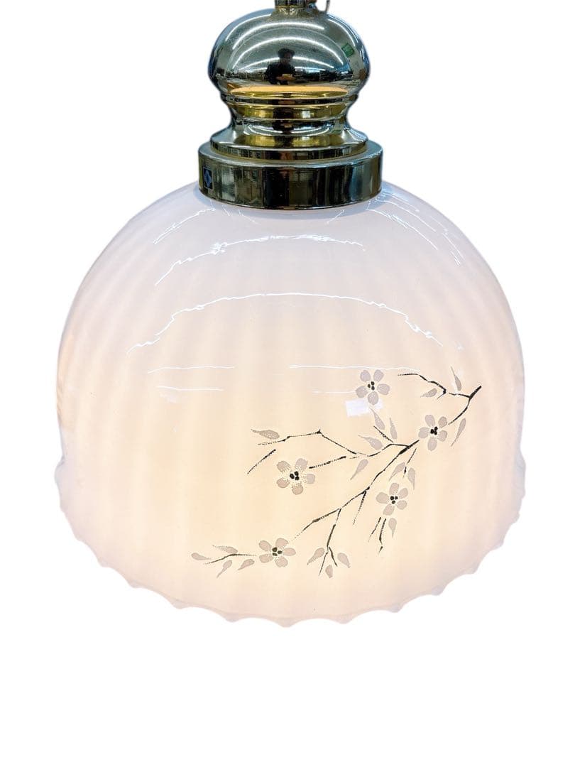 YAMAGIWA ヤマギワ ペンダントライト ガラスシェード 花柄 真鍮金具