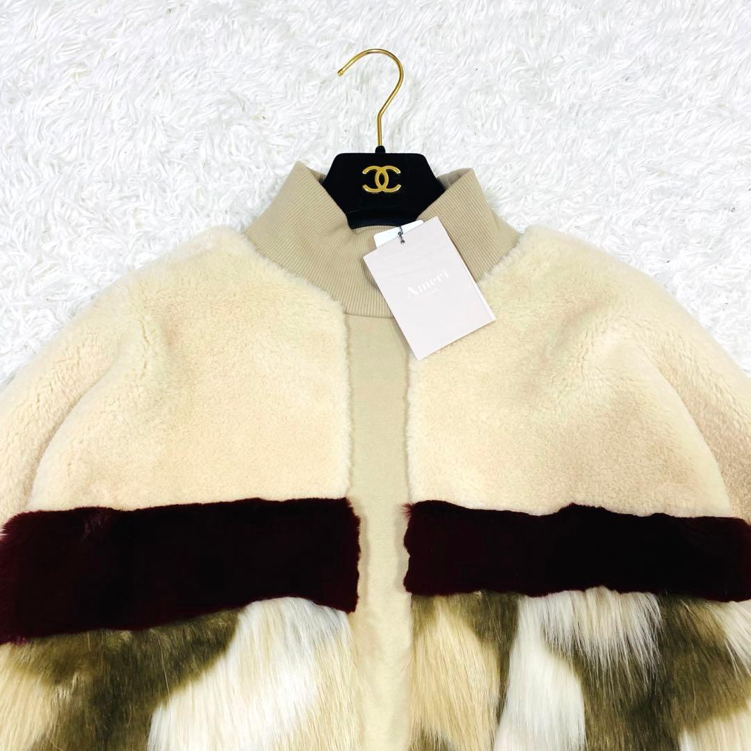 未使用タグ付✨Ameri FUR COLOR BLOCK SWEATトレーナー