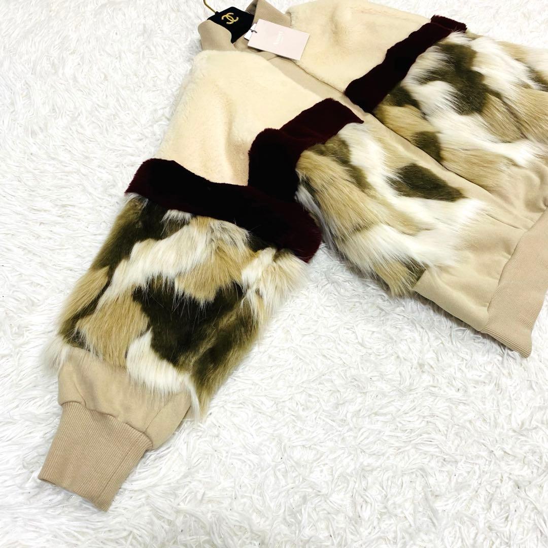 未使用タグ付✨Ameri FUR COLOR BLOCK SWEATトレーナー