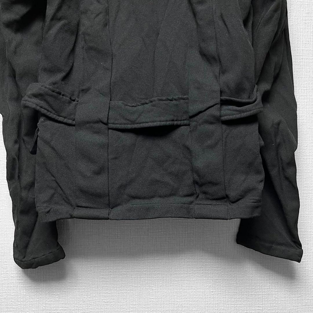 ローブドシャンブル コムデギャルソン ポリ縮絨 ベルトジャケット ハーネス調 黒