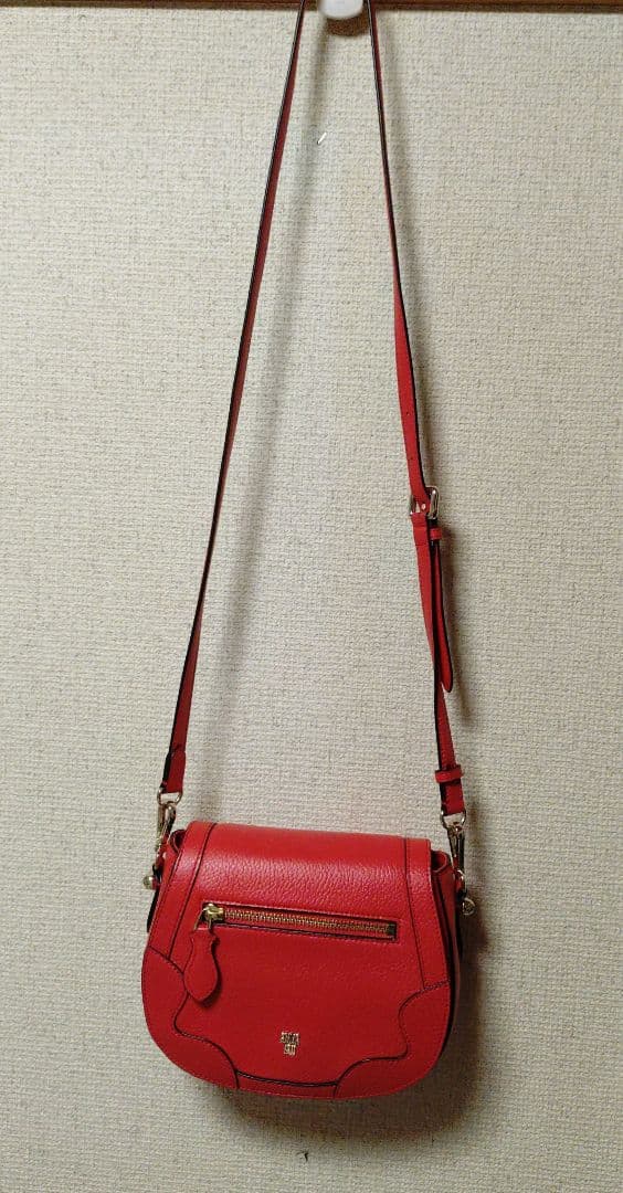 ANNA SUI 赤 レザー ショルダーバッグ ハンドバッグ