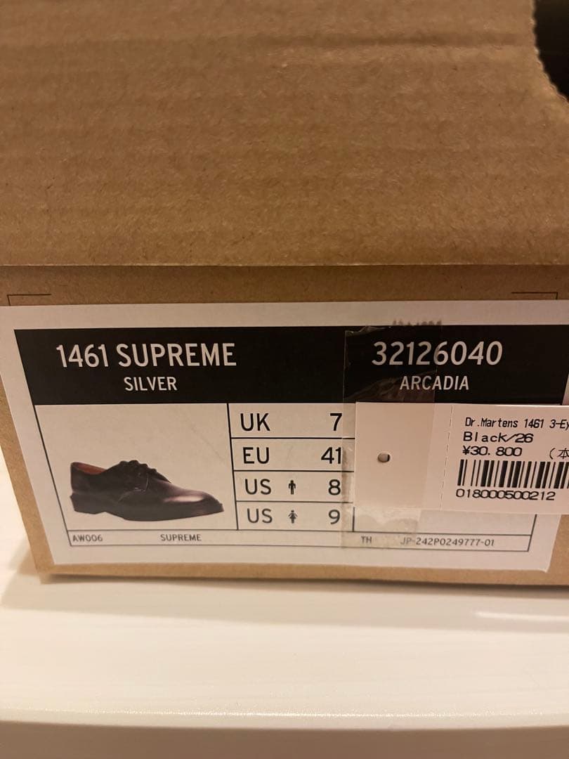 靴 supreme Dr.Martens 1461 3-eye shoes