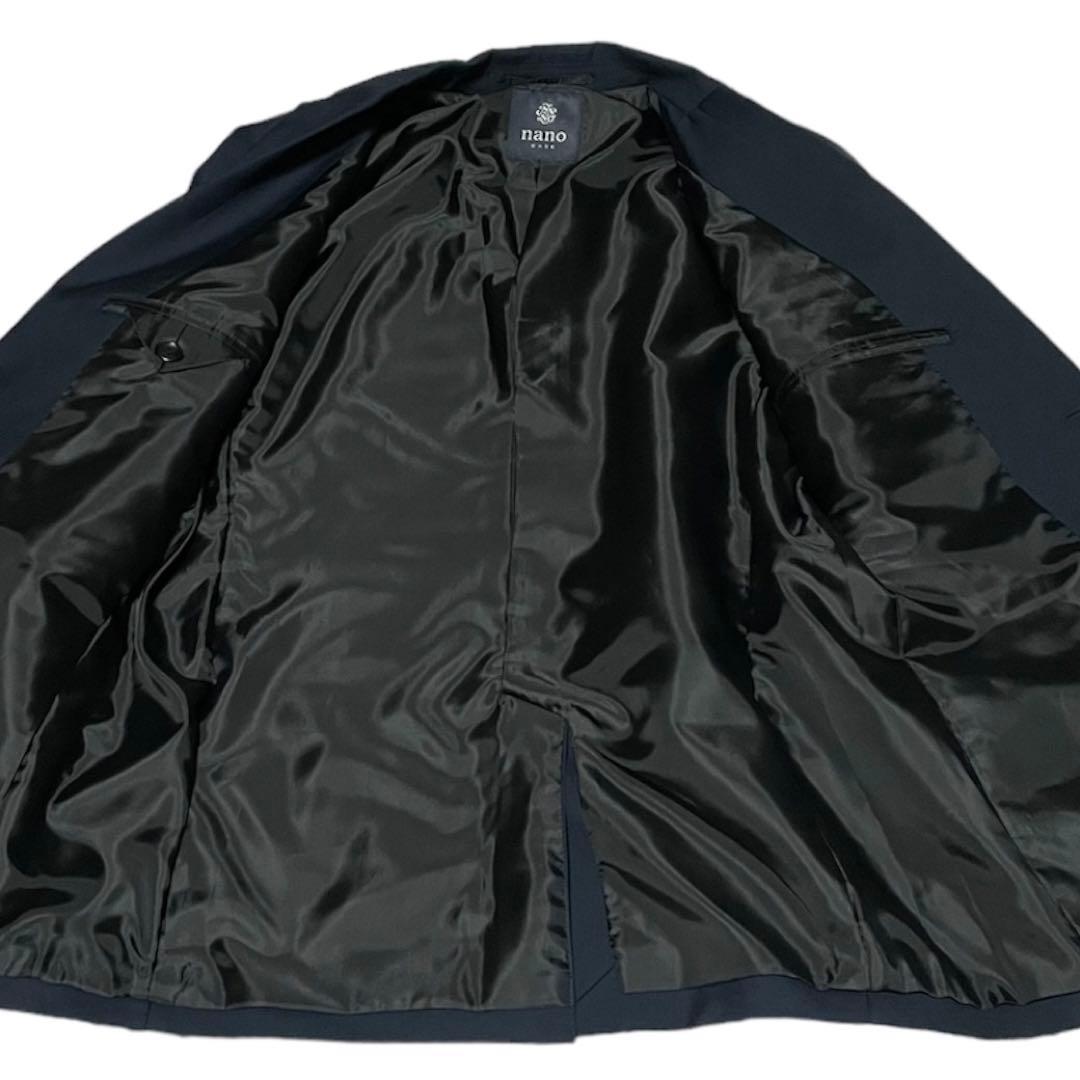 ナノユニバース　セットアップ　ネイビー　テーラードジャケット　テーパードパンツ