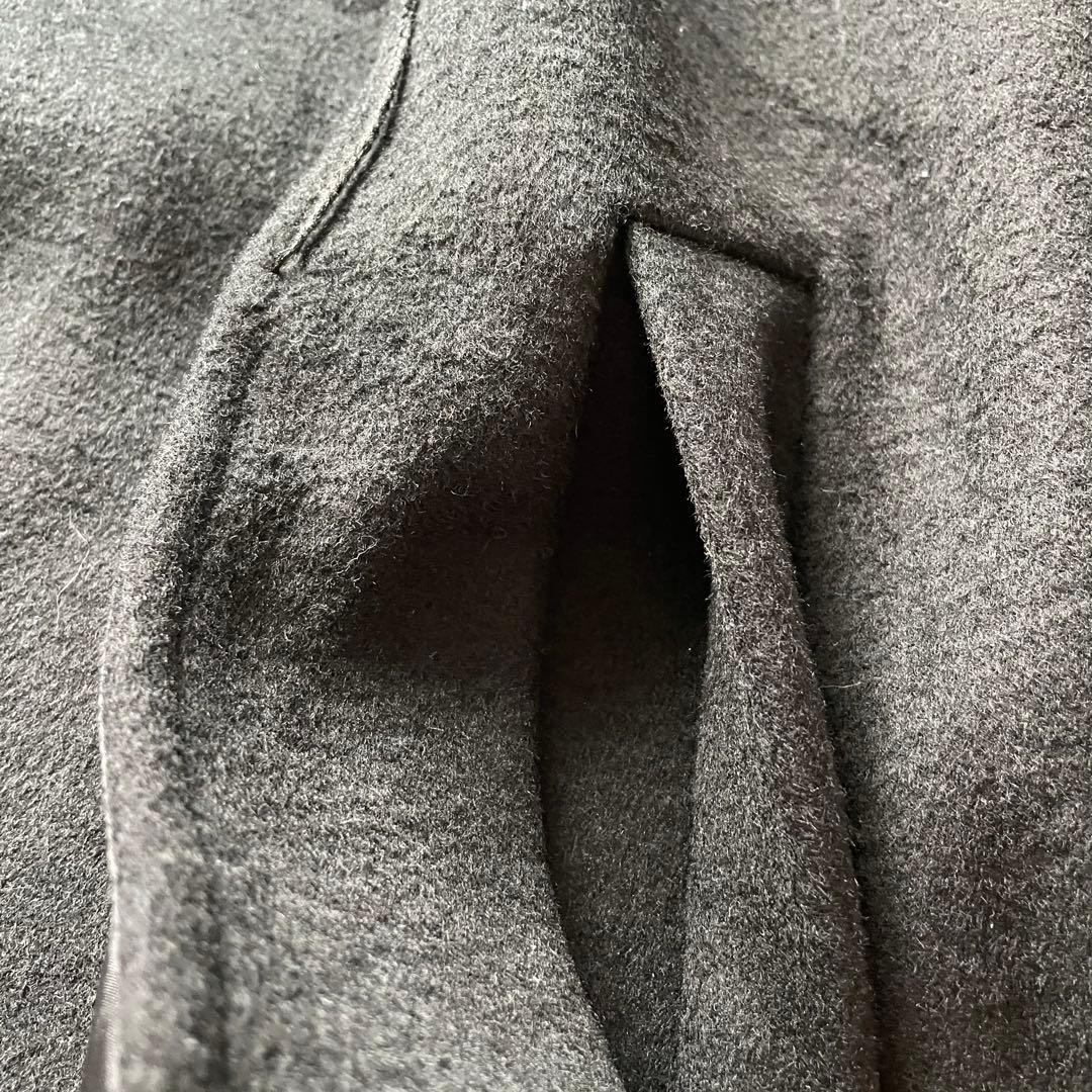 エヌフレーム 金ボタン クラシックケープコート ウール バンドカラー