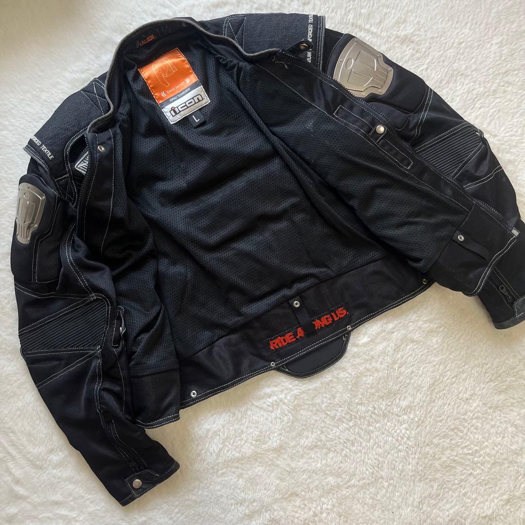美品　icon アイコン　バイクジャケット　上下セット　ライダージャケット　L