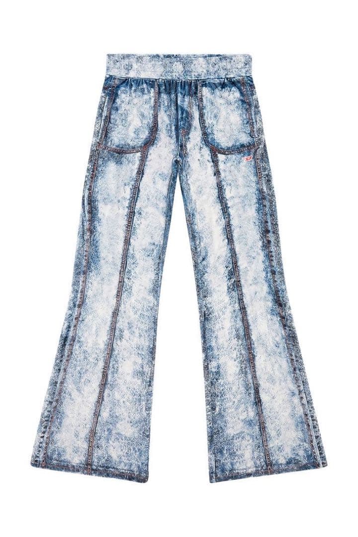 【正規品】美品 DIESEL P-NEY ベロア トロンプルイユ デニム フレア