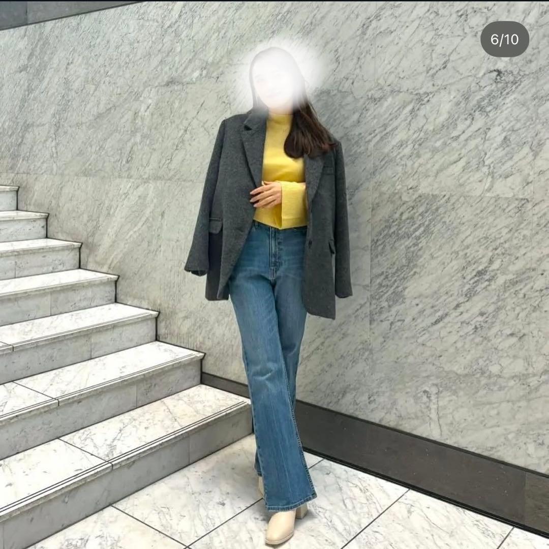 COCODEAL シャギーオーバーテーラードジャケット　グレー