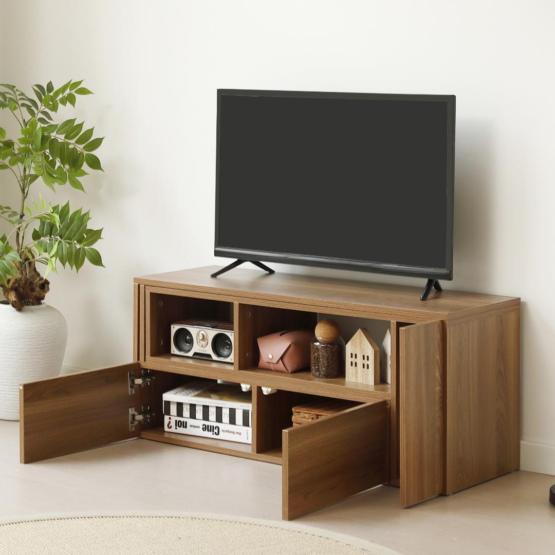 超人気！テレビ台 ローボード 収納 伸縮自由 幅95～169cm BROWN