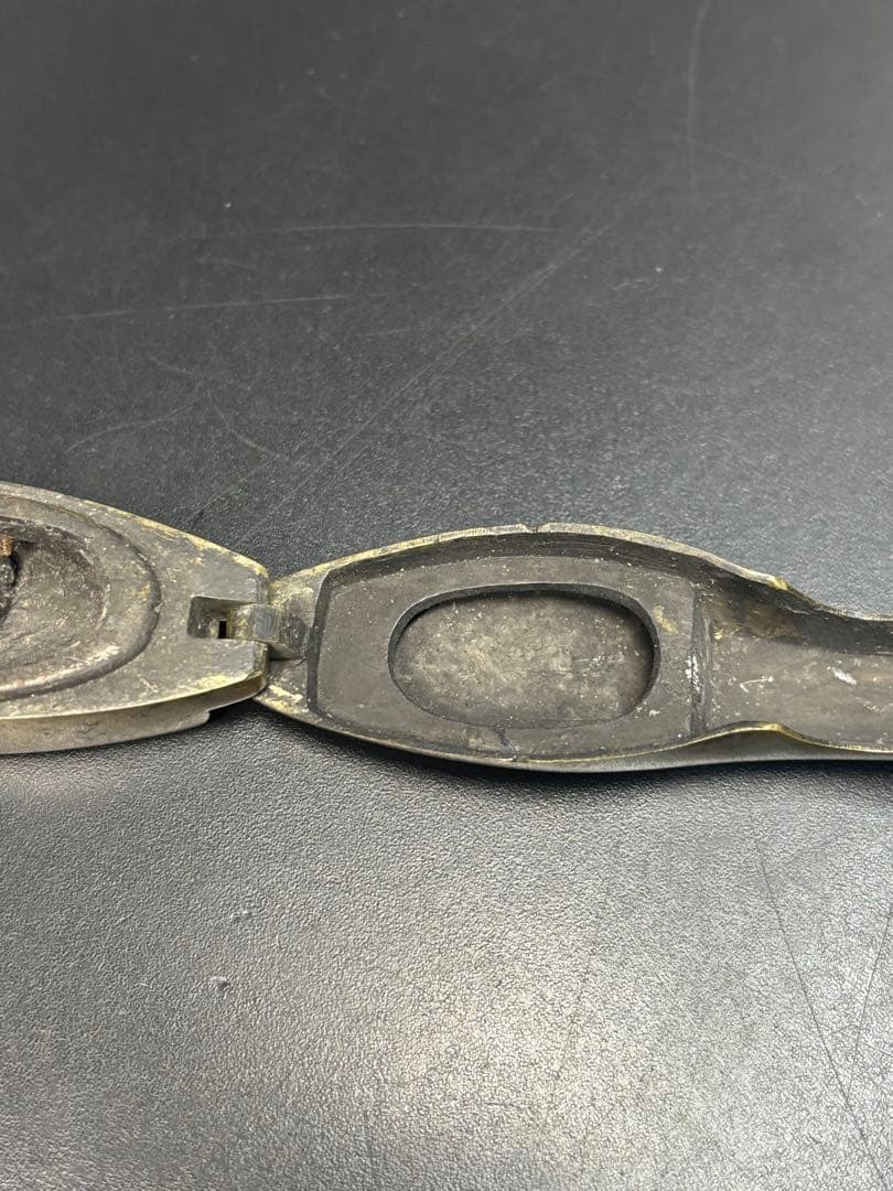 【希少品】陽白草文様一体型矢立 真鍮 アンティーク 矢立 骨董品