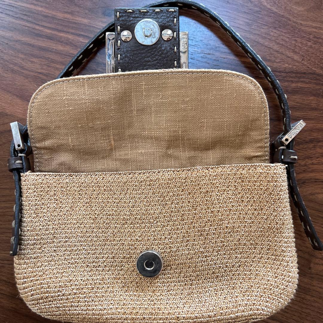 FENDI ストロー かごバッグ ベージュ