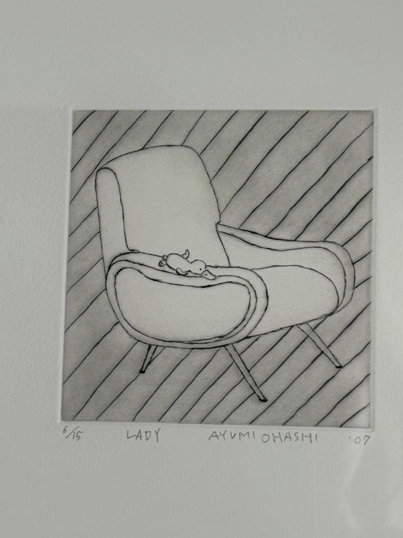 大橋歩　版画　椅子