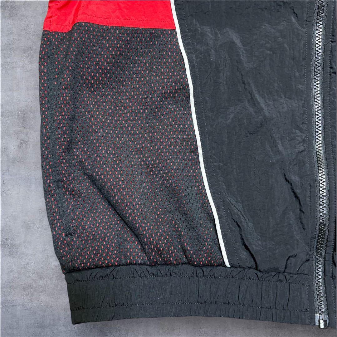 海外限定 NIKE ナイキ ナイロン セットアップ 黒 赤 S