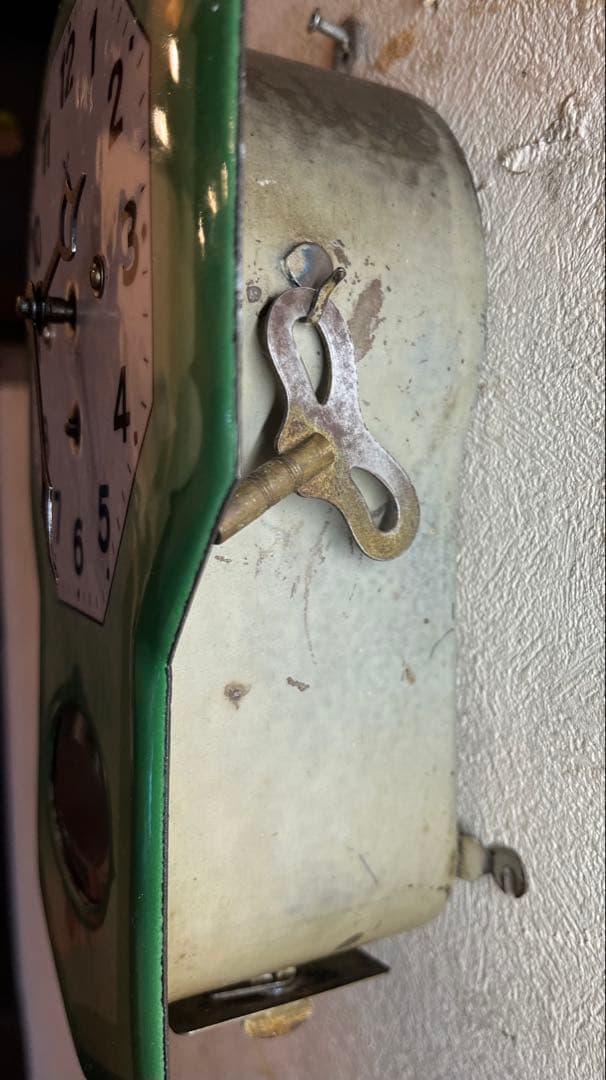 ドイツ製　超ミニ　ホーロー　柱時計　古時計　振り子　ユンハンス　精工舎　レトロ