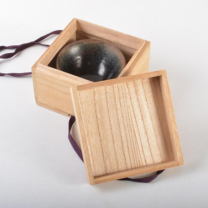 中国　南宋　建窯　禾目天目茶碗　煎茶碗　桐箱付　V　R5884