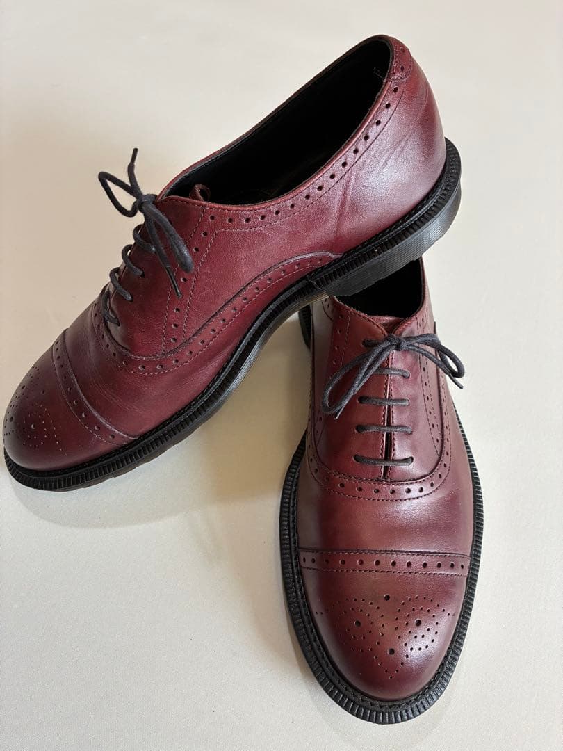 【美品】ドクターマーチン UK7 バーガンディ ウィングチップ