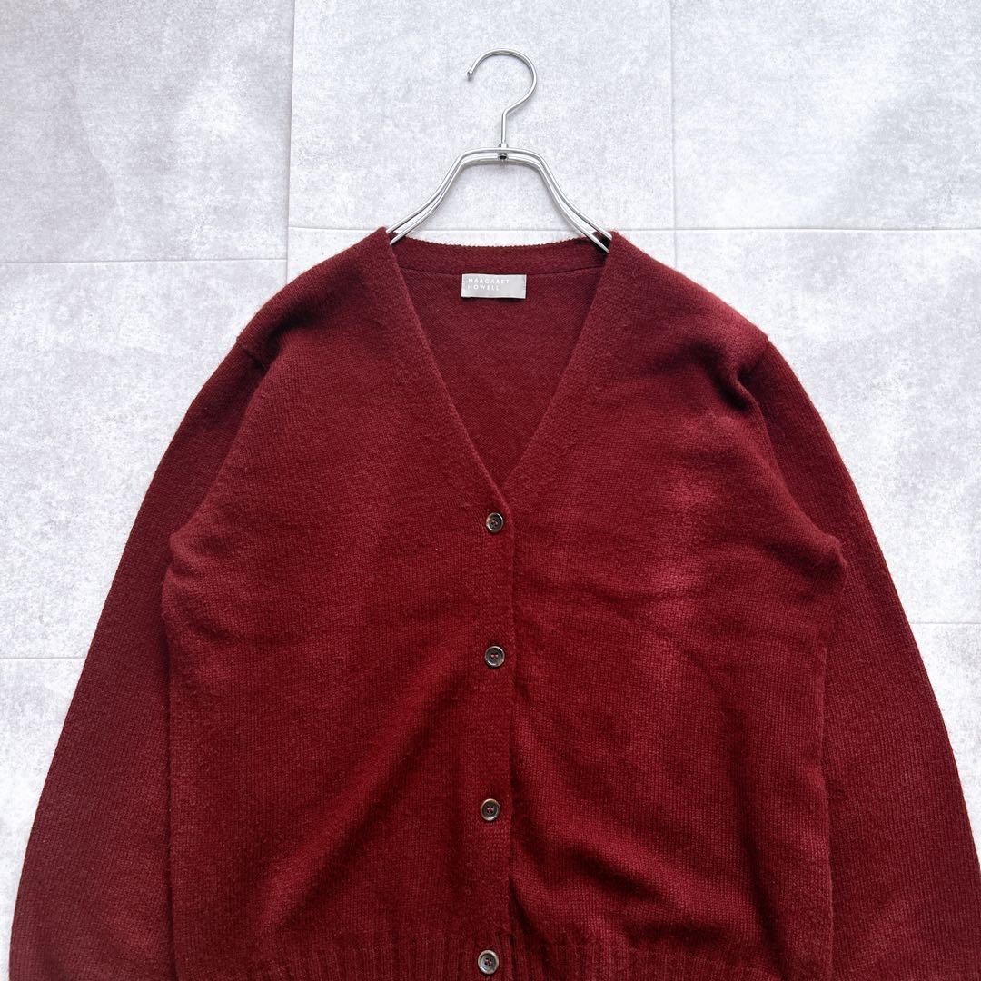 美品✨ マーガレットハウエル 22AW カシミヤコットンカーディガン えんじ Ⅱ