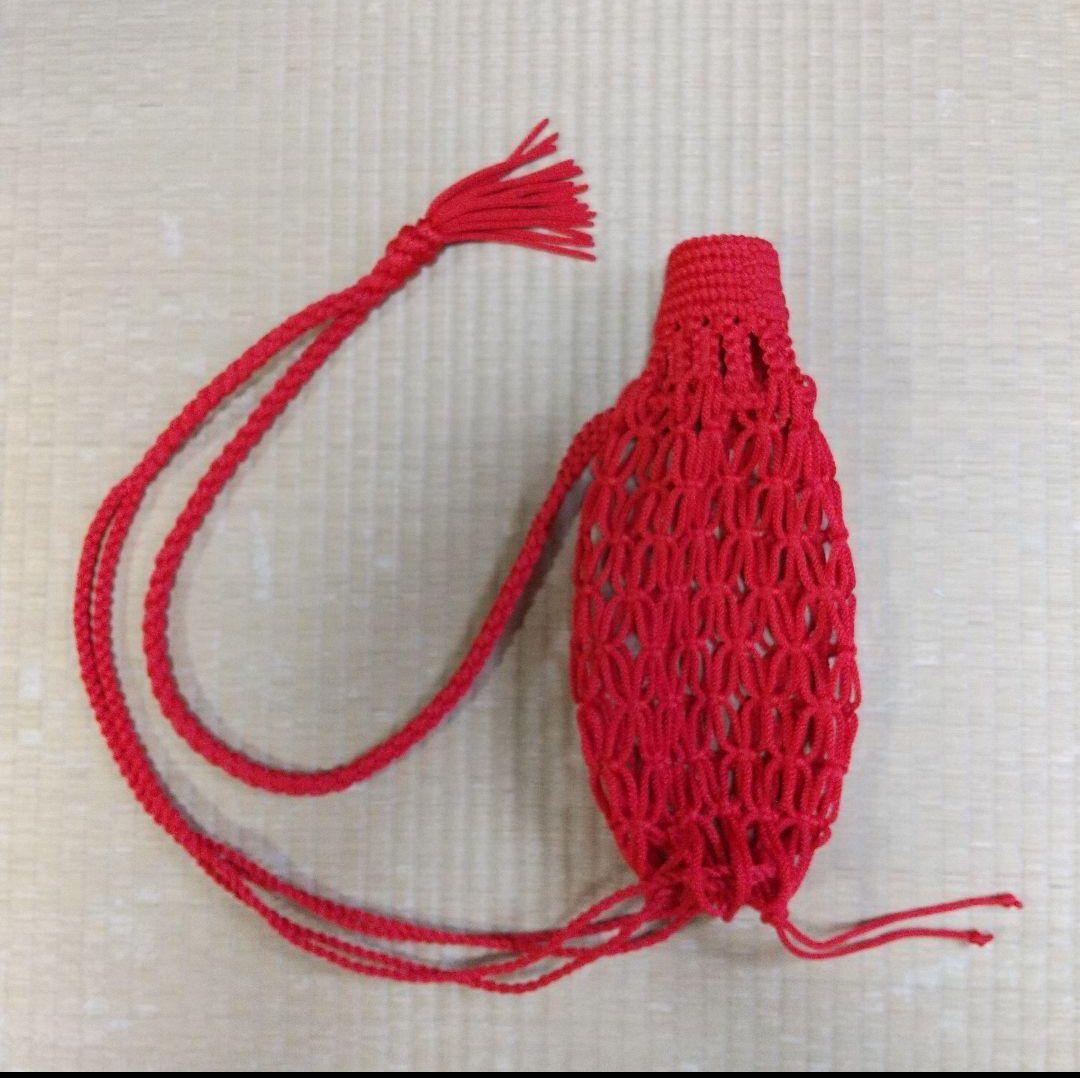 法螺貝　袋　大　赤　七宝編み