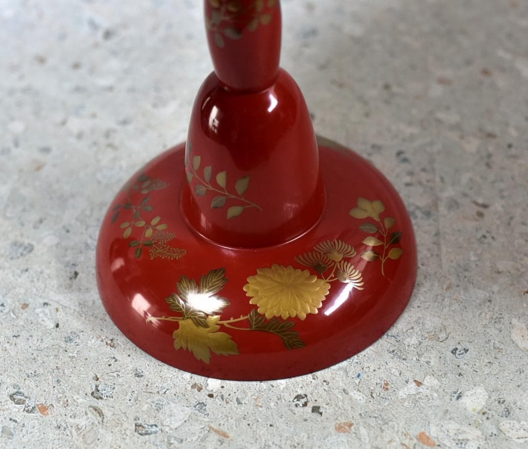 大型蒔絵高杯　木製　菓子器　お茶道具