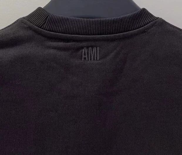 AMI PARIS ブラック クルーネック トレーナー M 男女兼用