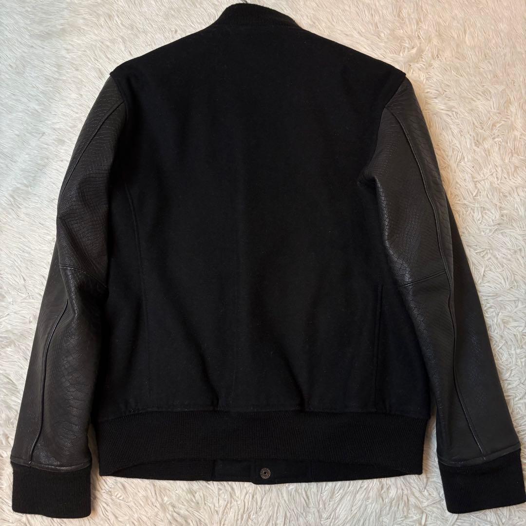 モンキータイム スタジャン 袖レザー パイソンエンボス加工 キルティング ゴート