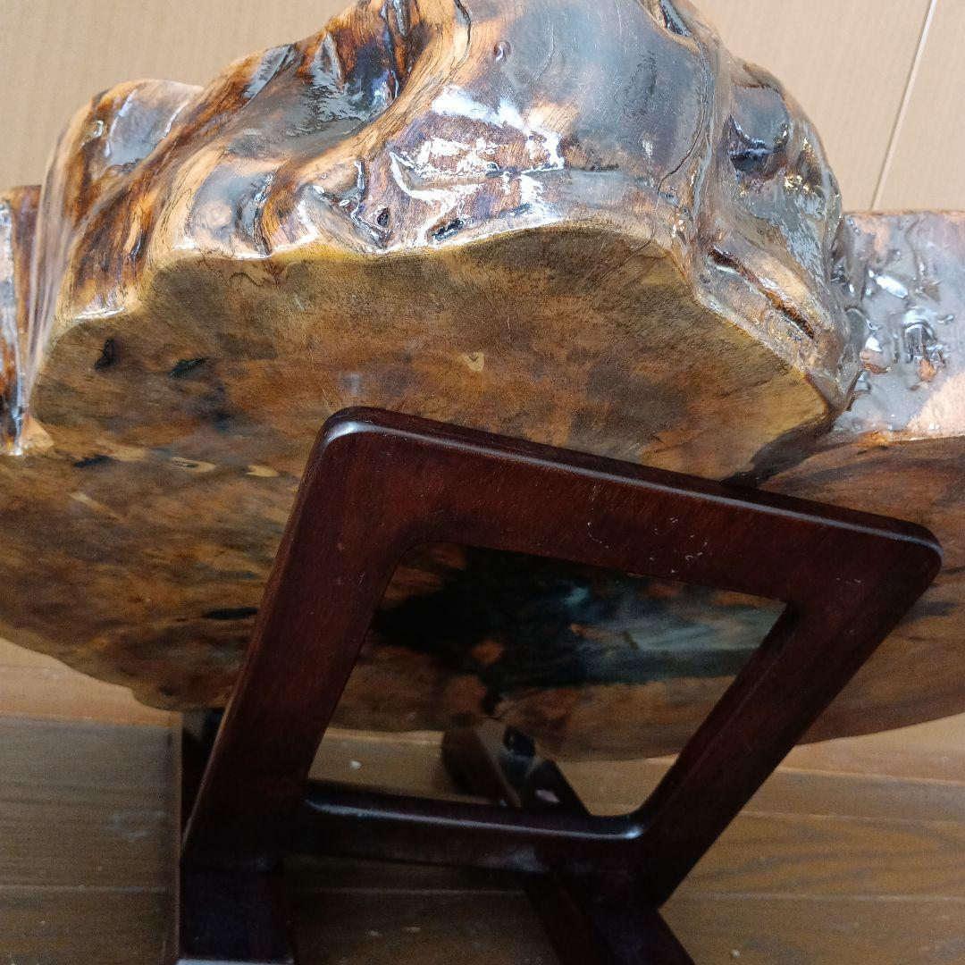 天然木　黒柿置物 樹齢150年以上の希少黒柿の置物