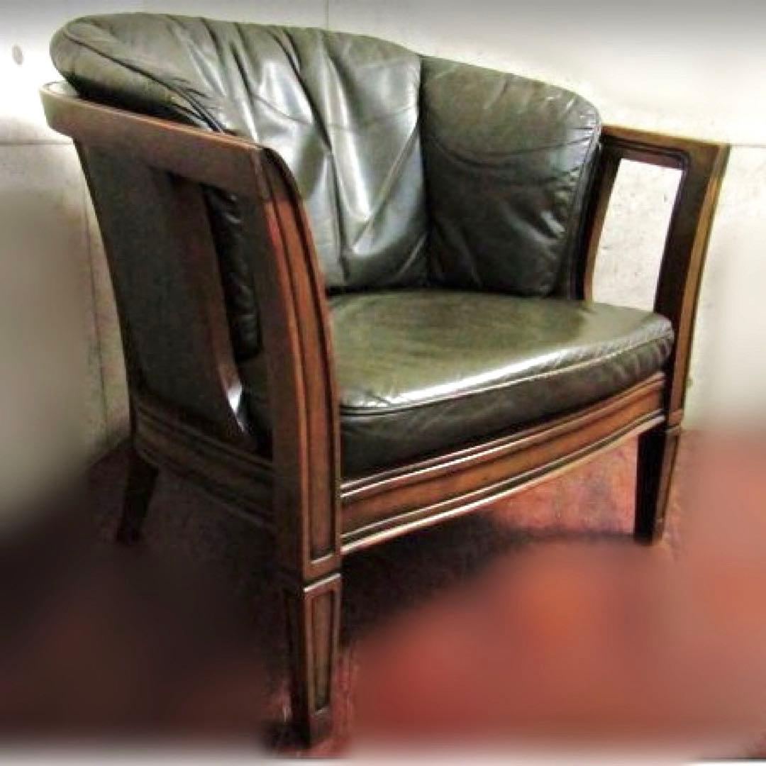 MARUNI 地中海ロイヤルシャルル総革クラシック1人掛けソファ