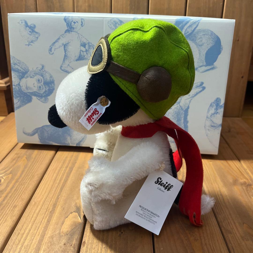 新品未使用　日本限定　シュタイフ　スヌーピー　フライングエース　証明書付き