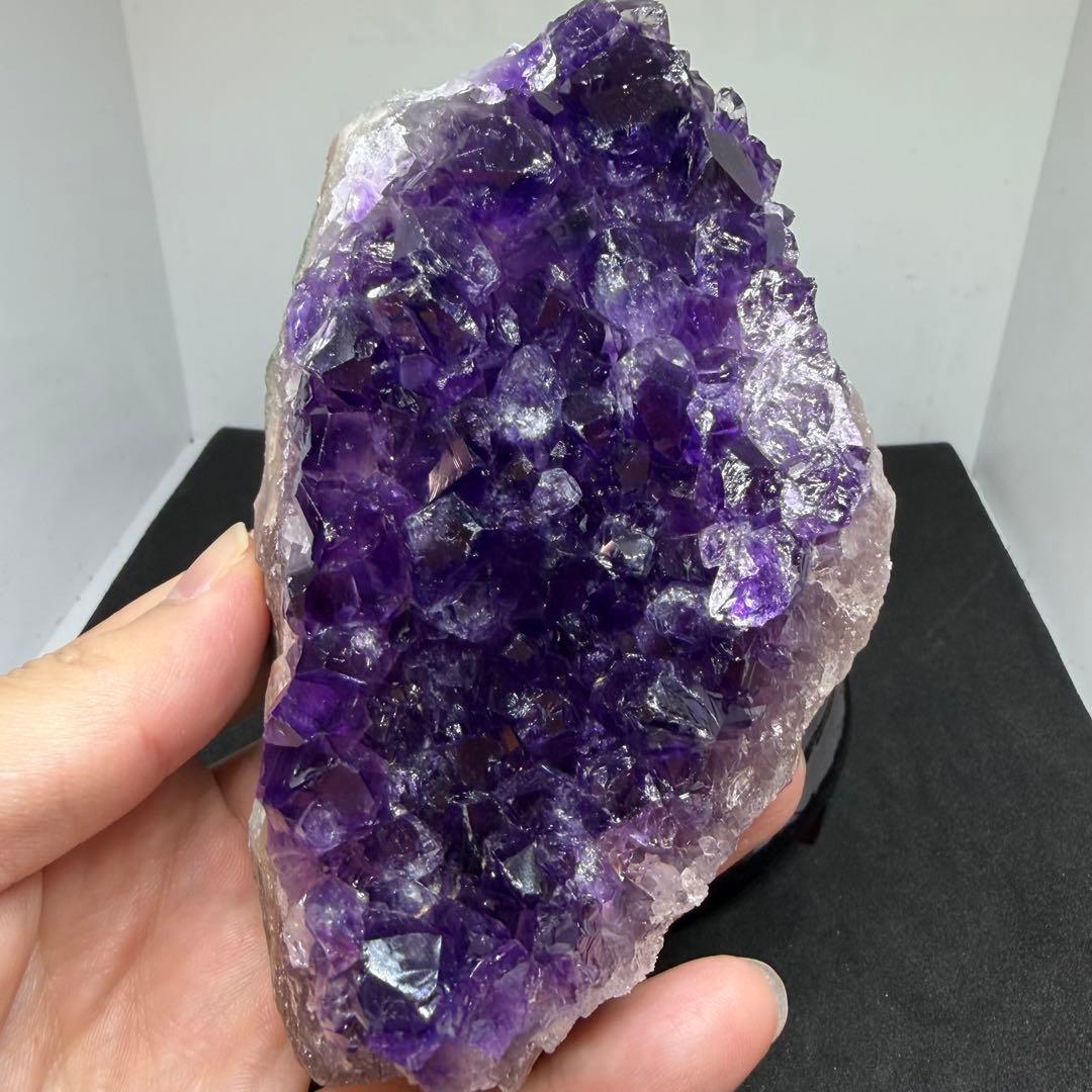 305 天然石 アメジスト クラスター 【台座付き】
