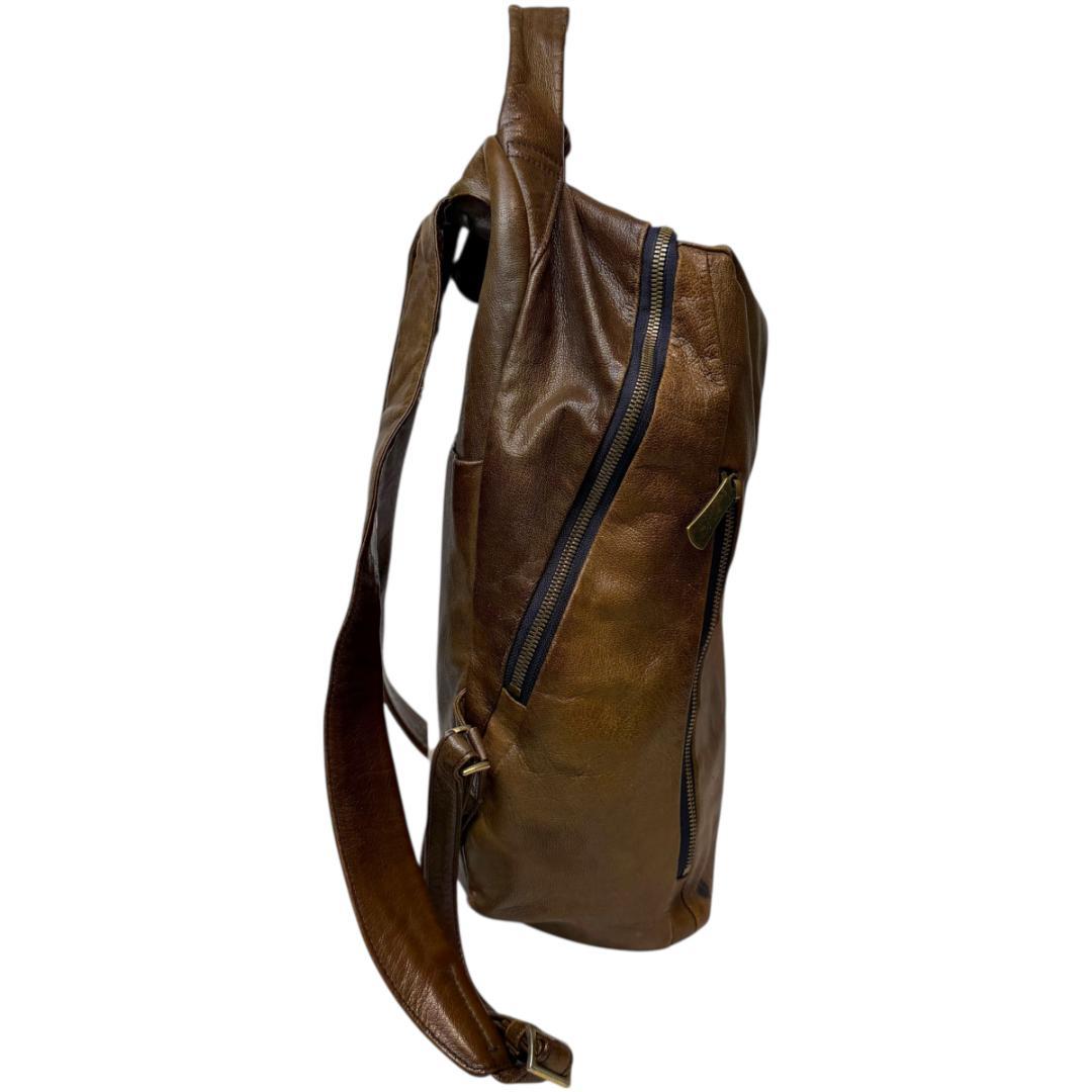 良品 dan genten 3368 リュック レザー ゴートヌメ ブラウン系