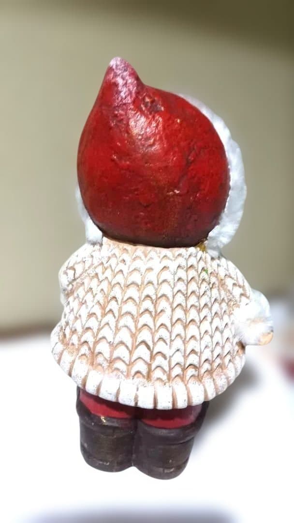 【アンティーク風】【Buone Feste】 フワフワサンタ 陶器置物4セット