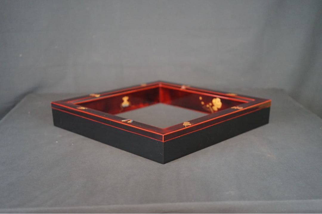 一后一兆 作 輪島塗 宝尽くし蒔絵 溜塗 炉縁 共箱 栞付 茶道具 保証品