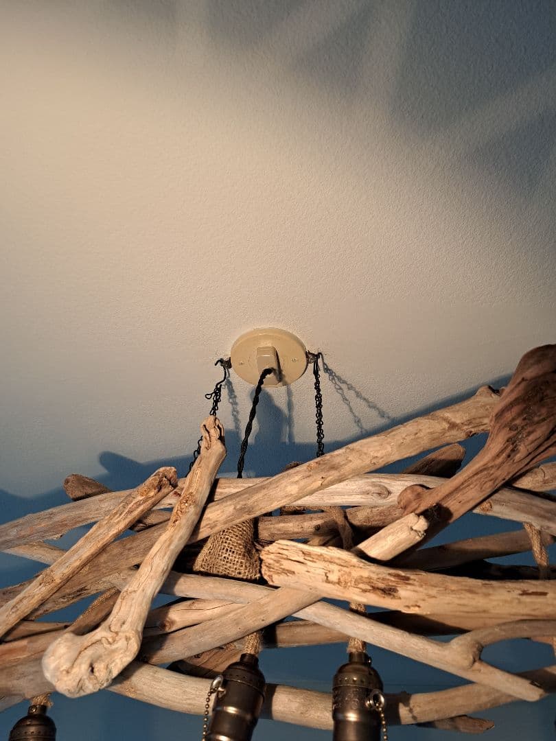 流木インテリア　6灯LED照明　6〜15帖用　電球毎にON.OFF可能