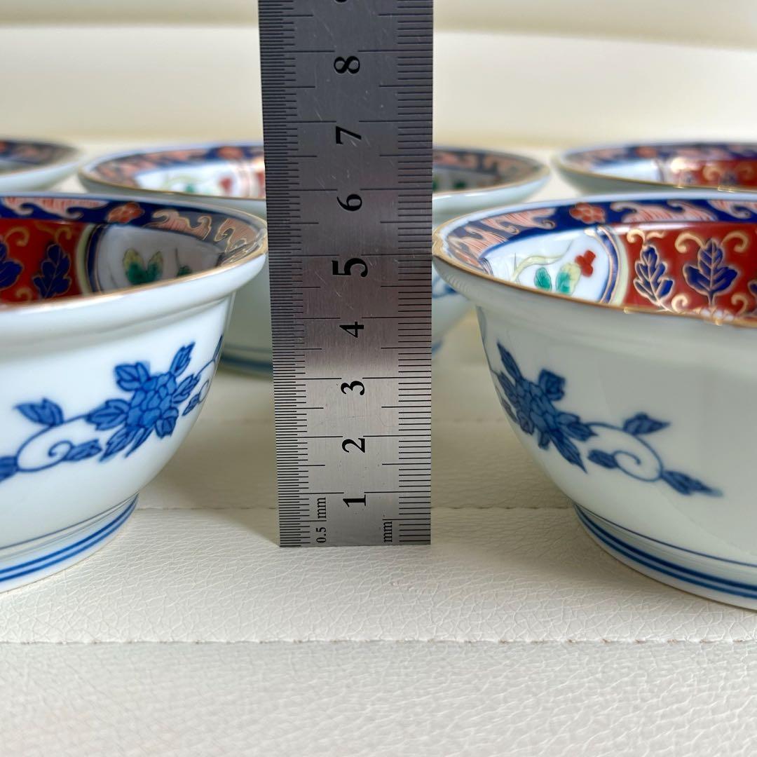 有田焼　弥左衛門窯　金彩古伊万里　小鉢揃　5枚セット　輪花鉢　赤絵　色絵　ボウル