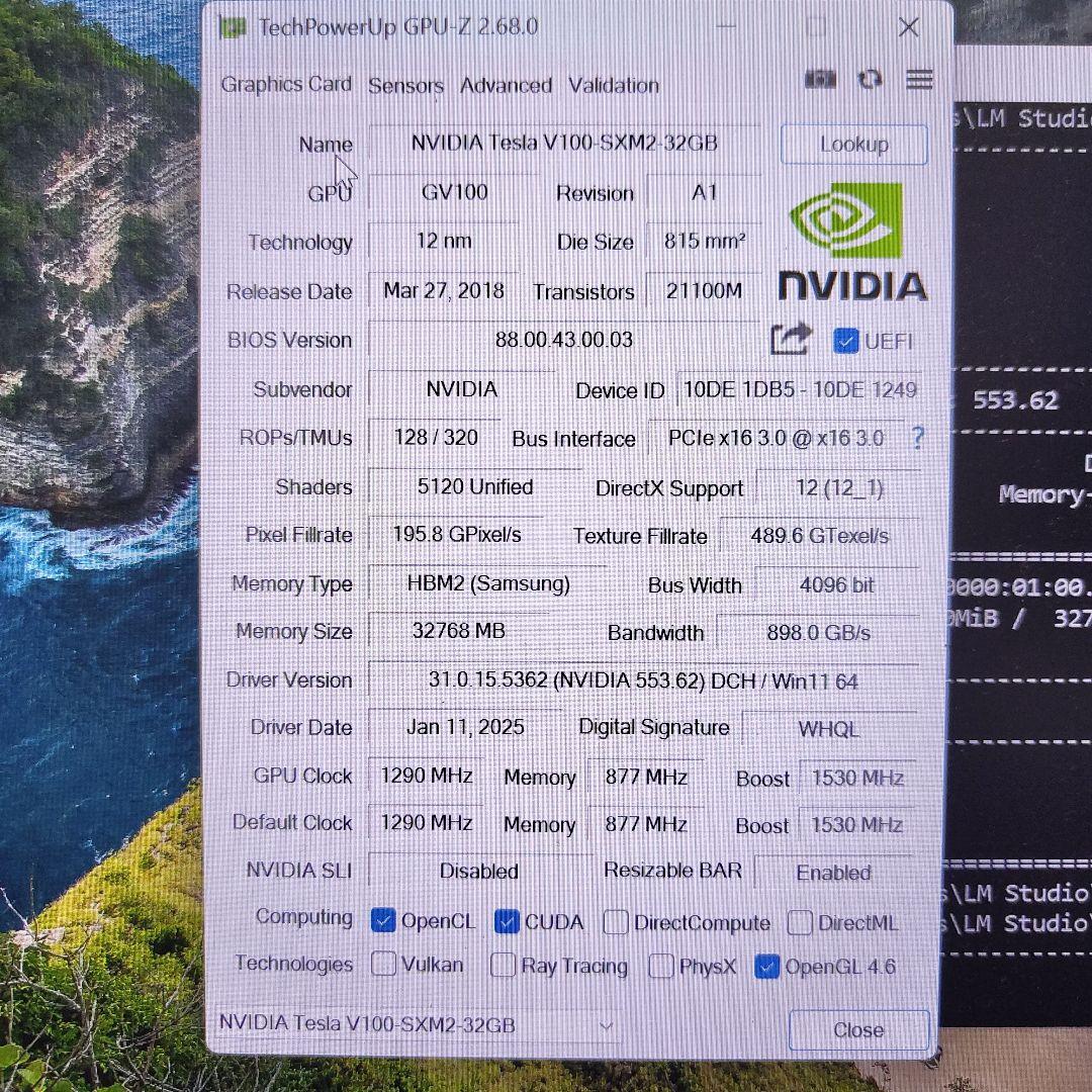 Tesla V100 32GB+SXM2→PCIE変換+RTX4090冷却機構