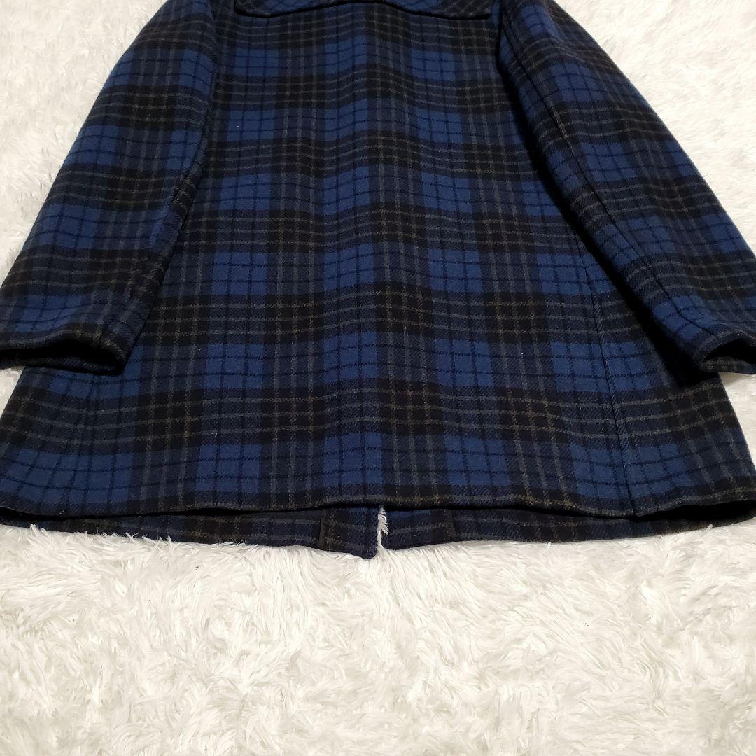 MONTGOMERY　ネイビーブルー　 ダッフルコート　チェック　42 　しお様