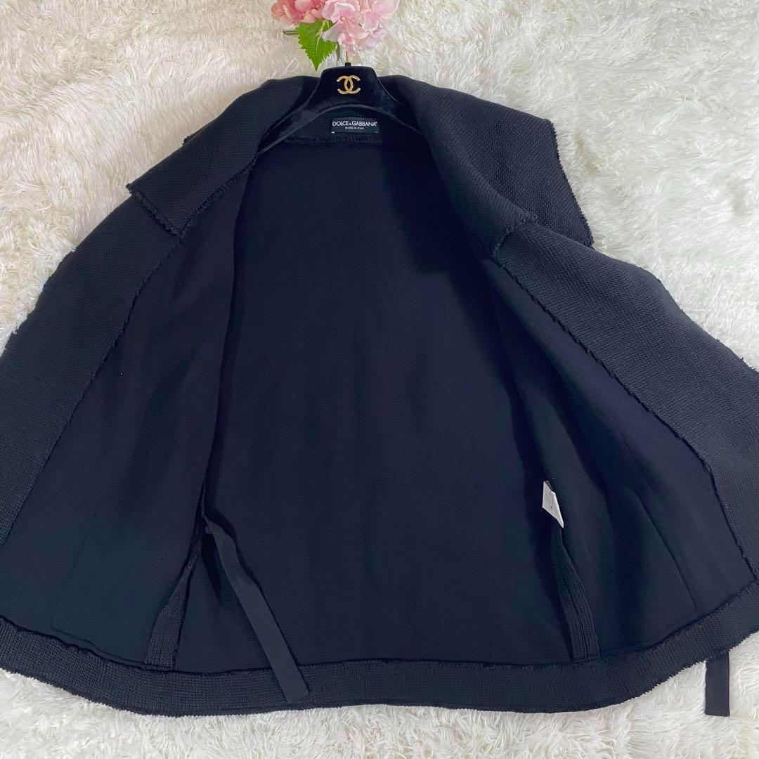 【極美品】ドルチェアンドガッパーナ ドルガバ ニットコート 大きな襟 イタリア製