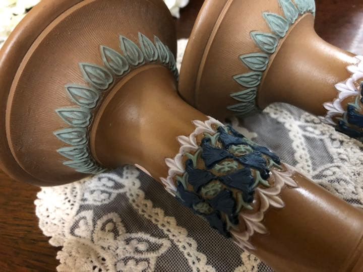ロイヤルドルトン ランベス★キャンドルスタンド 2点イギリス 英国アンティーク